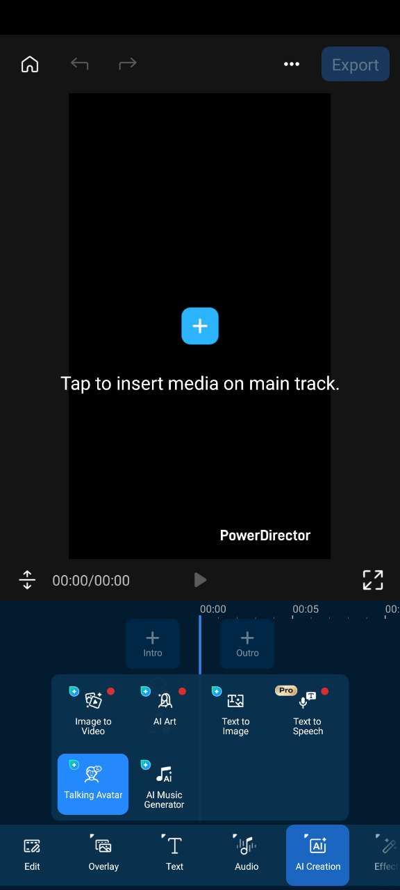 Access Talking Avatar in PowerDirector App