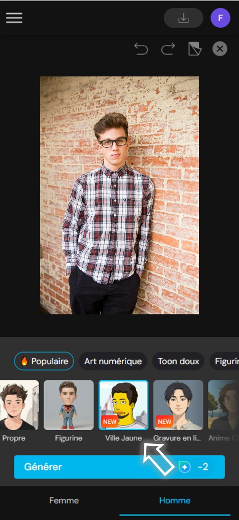 MyEdit - Créer un portrait Simpsons IA- Etape 3