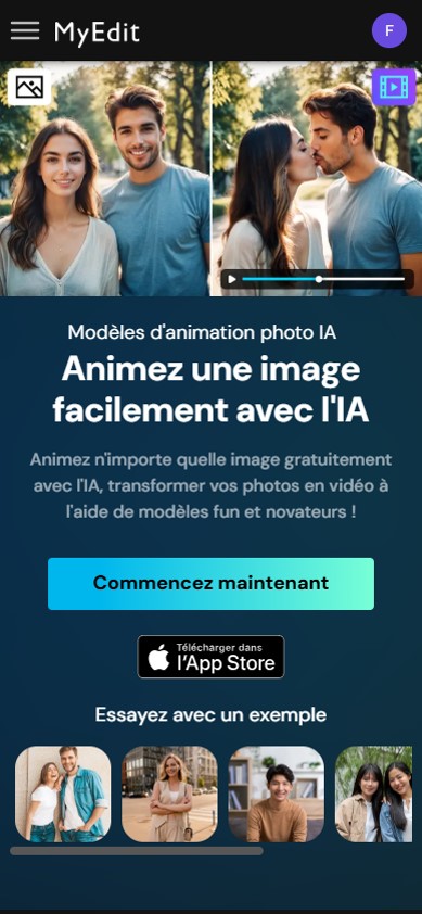 MyEdit - Filtre Simpsons IA pour créer une vidéo - Etape 1