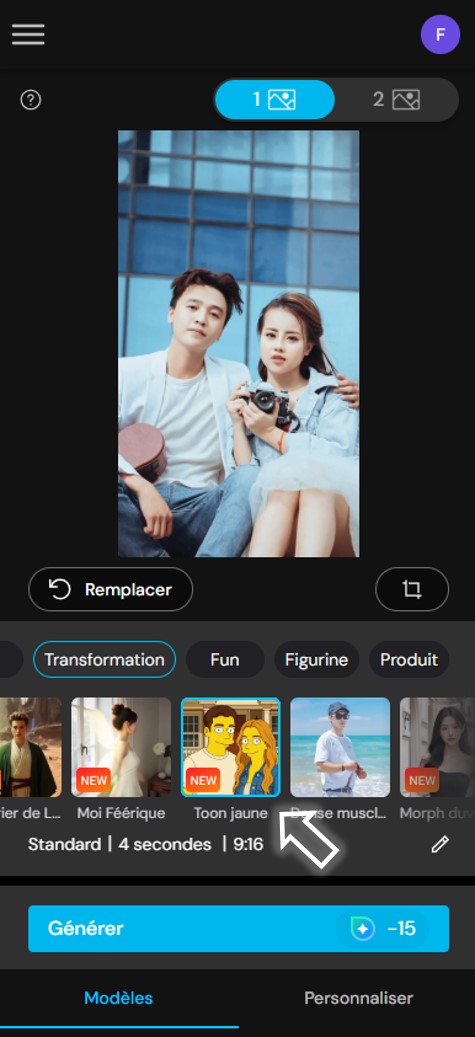 MyEdit - Filtre Simpsons IA pour créer une vidéo - Etape 3