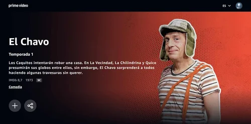 Captura de pantalla de la serie El Chavo del ocho en Prime Video