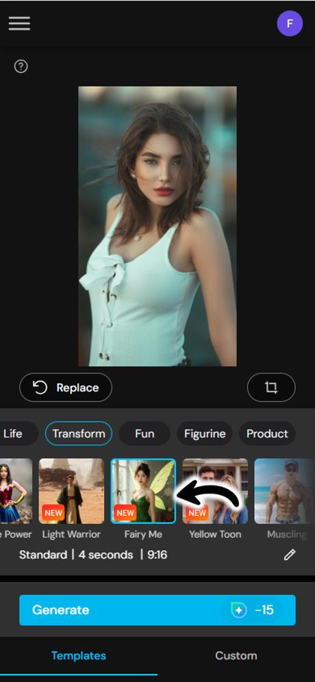 MyEdit - AI Fairy Video Step 3