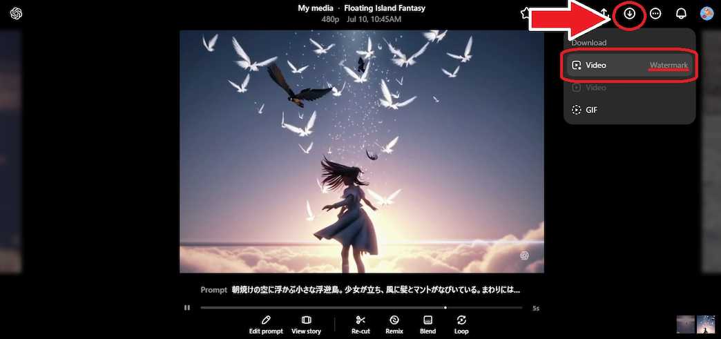 Sora 動画生成 ダウンロード