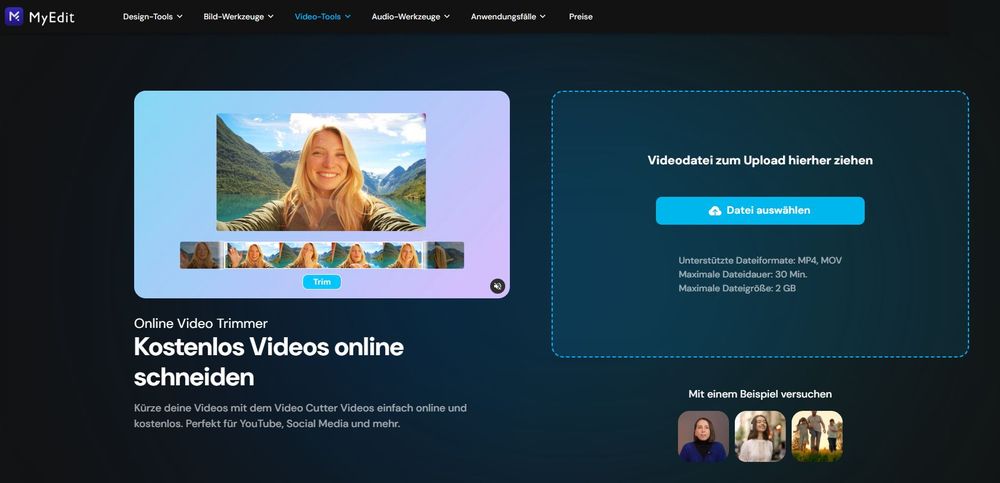 MyEdit: Video schneiden online kostenlos und KI Editor