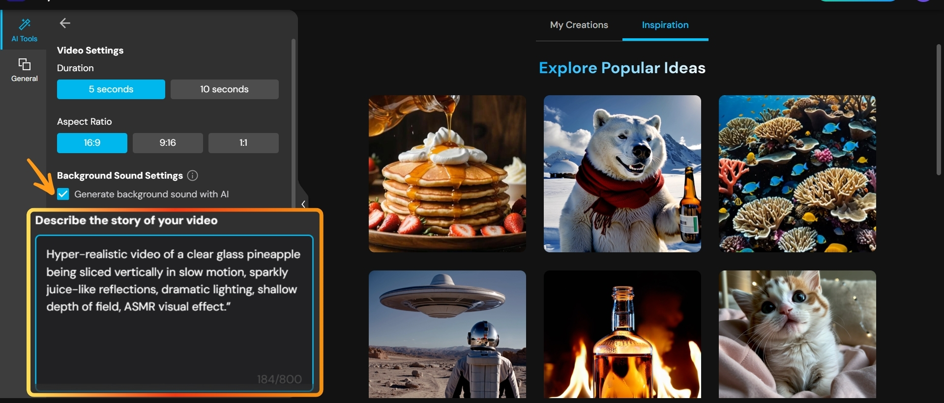 온라인에서 무료로 AI ASMR 영상 만들기