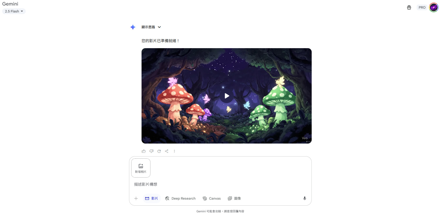 Gemini 生成影片指令