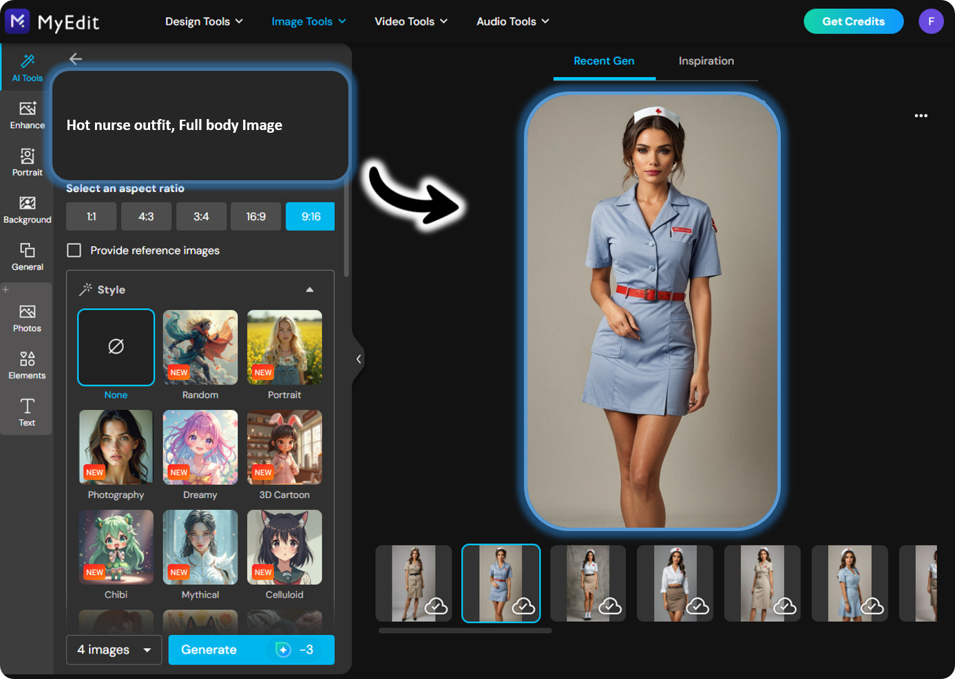 MyEdit - Create an AI Sexy Nurse Image
