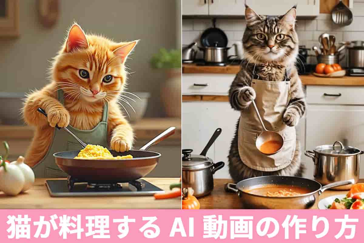 【簡単！】猫が料理する AI 動画の作り方とおすすめツール 4 選【2025年最新版】