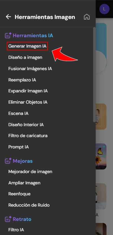 interfaz de MyEdit para editar imagenes con IA
