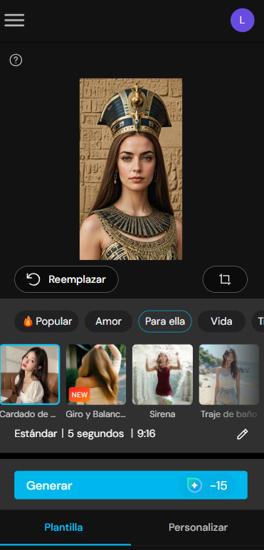 interfaz de la herramienta Face Swap IA de MyEdit