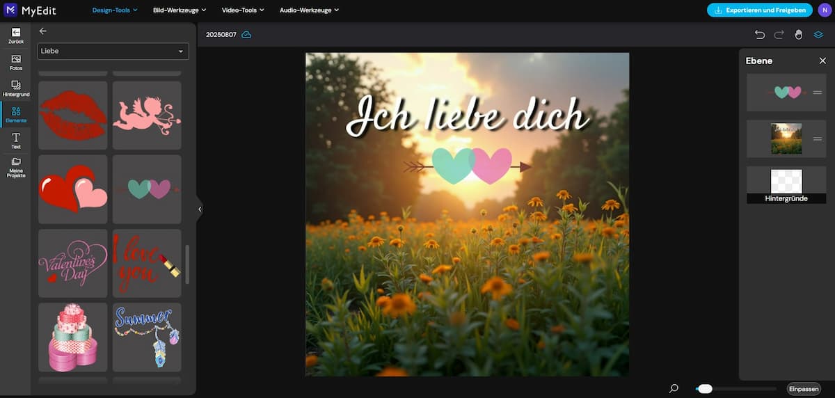 MyEdit - Liebesgrüße gestalten