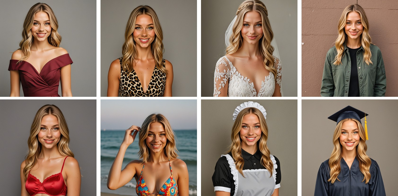 image illustration d'un modele onlyfans et ses variations fait avec un generateur image ia