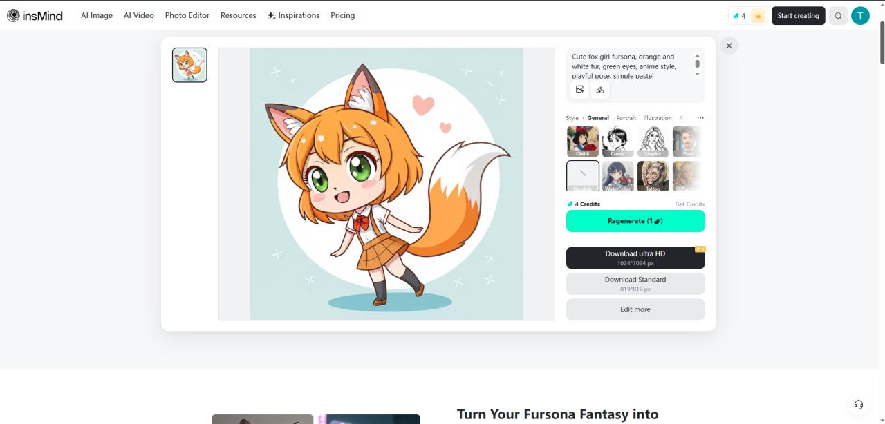 insMind Furry AI Generator