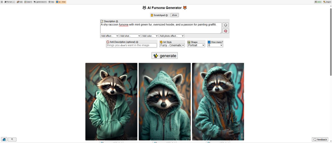 Perchance Furry AI Generator