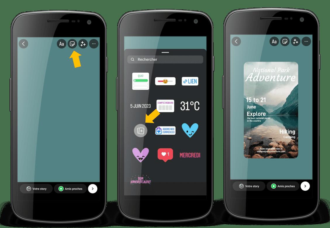 Changer de couleur directement sur Instagram - étapes 4 à 6