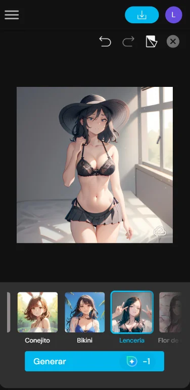 Imagen hentai generada con la herramienta Anime IA de MyEdit