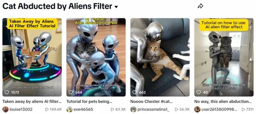 Tendencia de gatos raptados por aliens en TikTok
