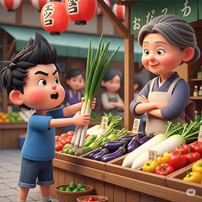 ジャパニーズブレインロット ネギを値切る