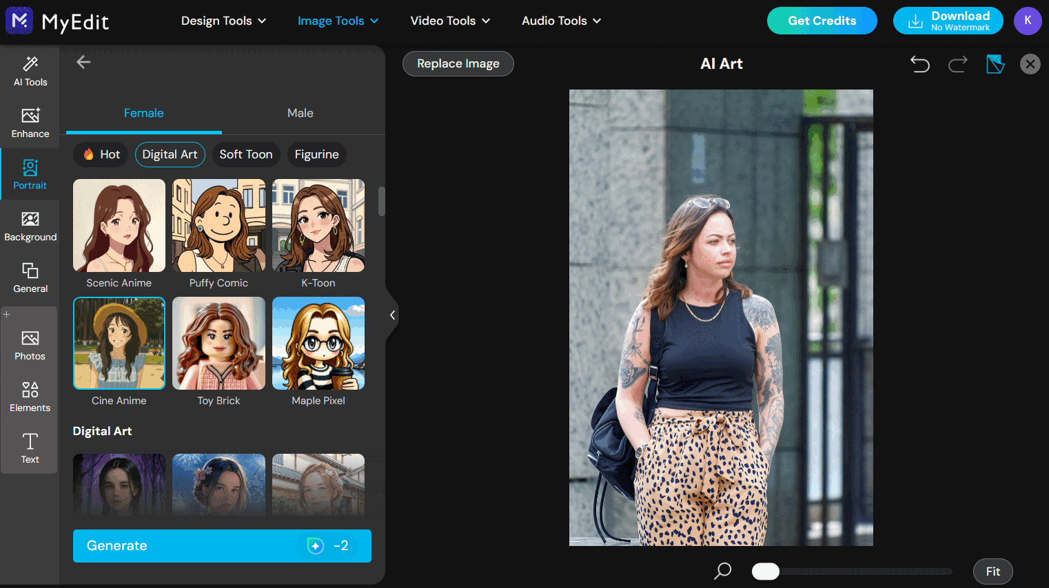 Create Ghibli Style Transformation with MyEdit