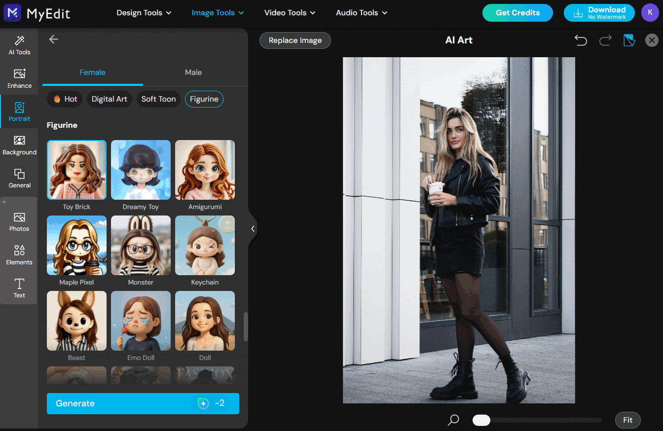 Create Lego Style Transformation with MyEdit