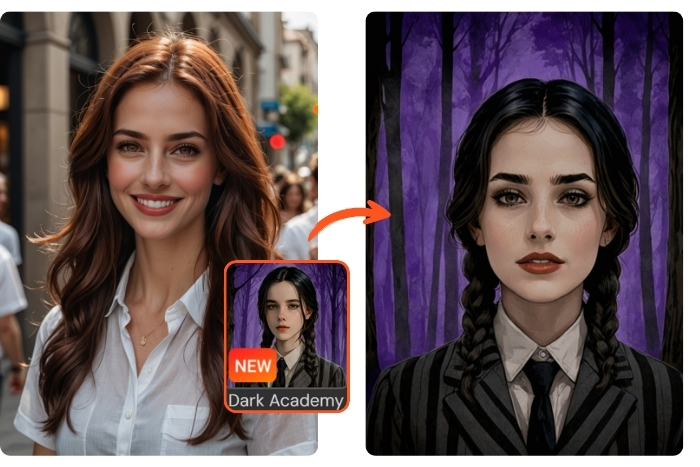 How to Transform Yourself Into Wednesday Addams With an AI Filter