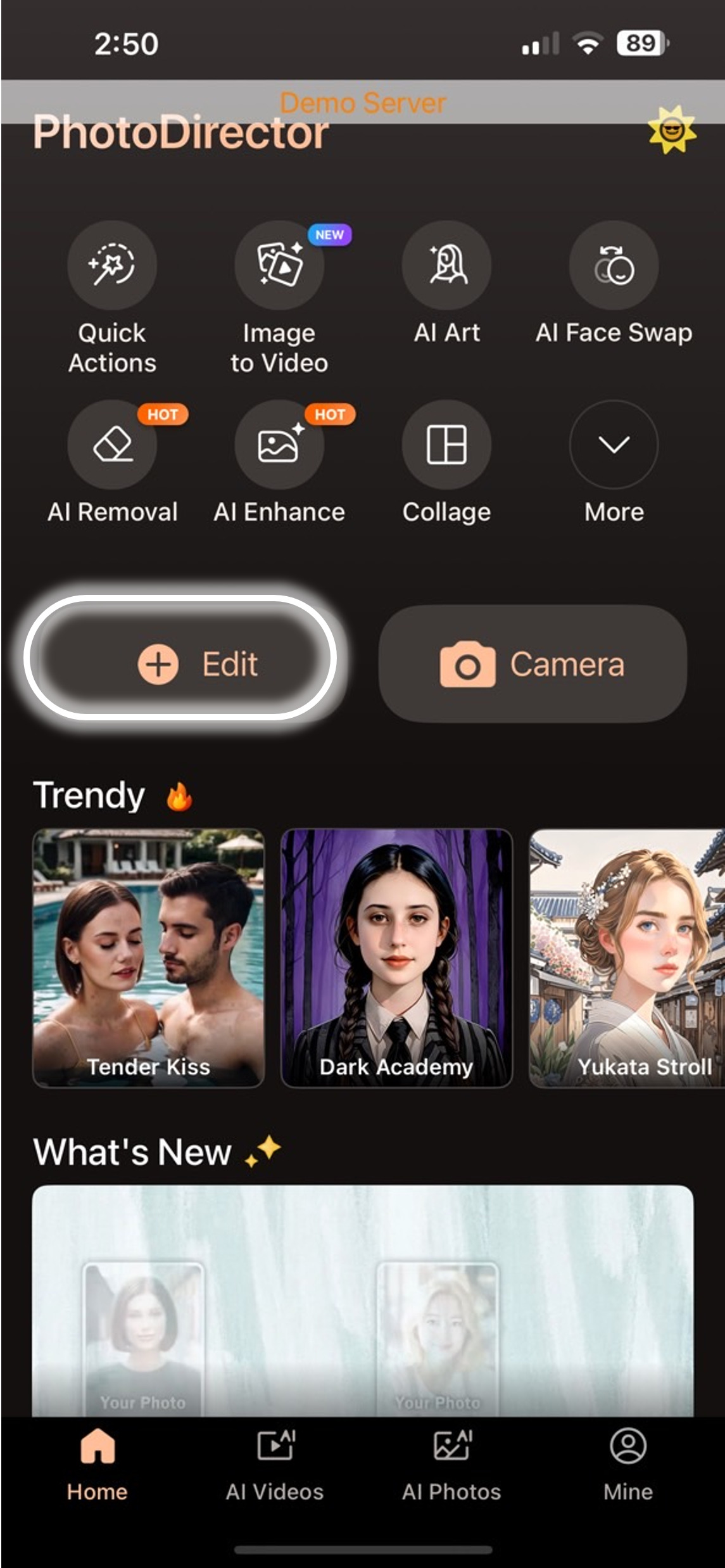 PhotoDirector - Edit text on a picture on mobile - Step 1