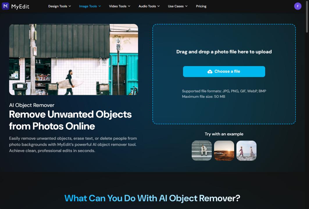 MyEdit - Change text on a picture online - Step 1