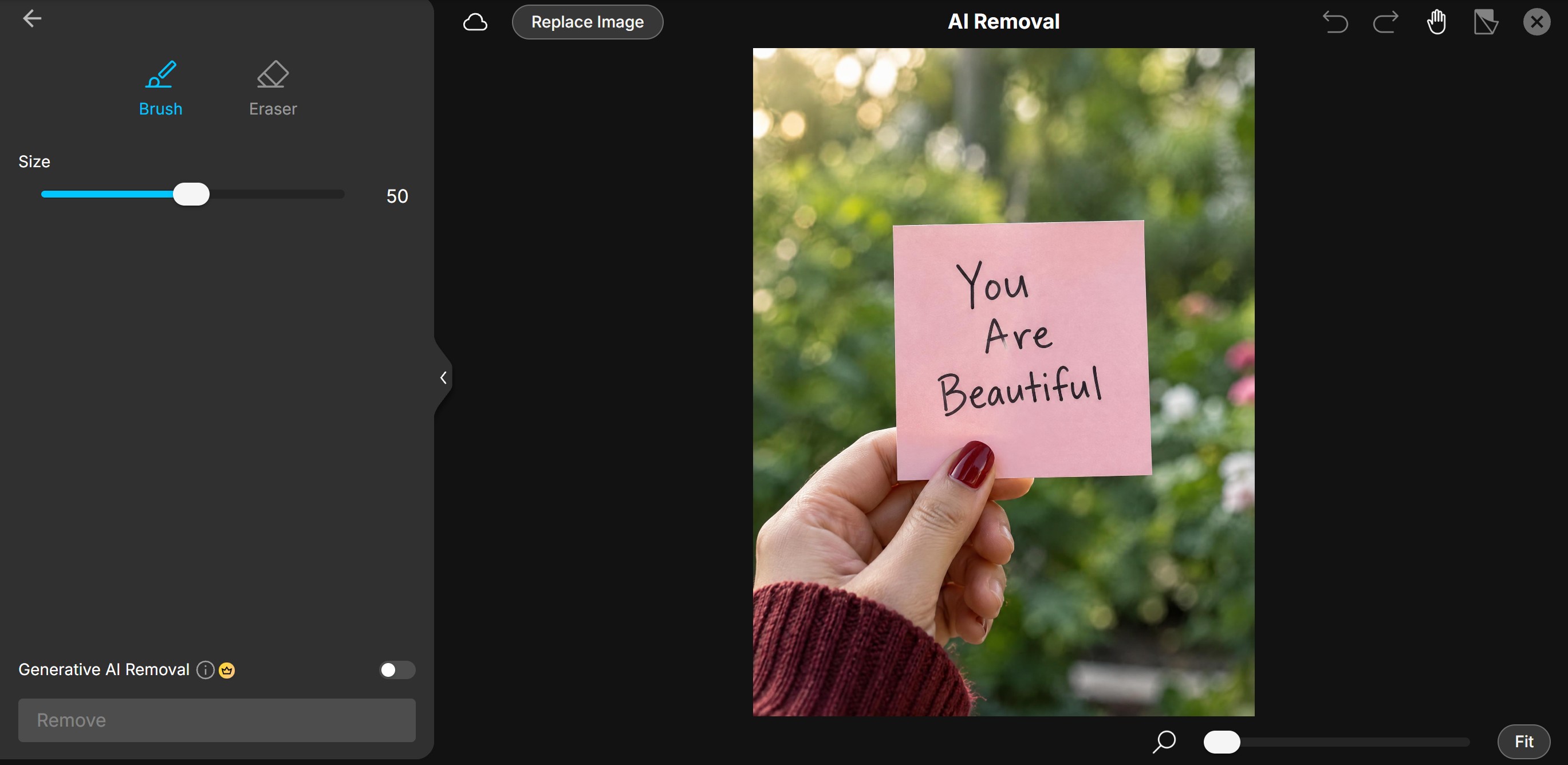 MyEdit - Change text on a picture online - Step 2