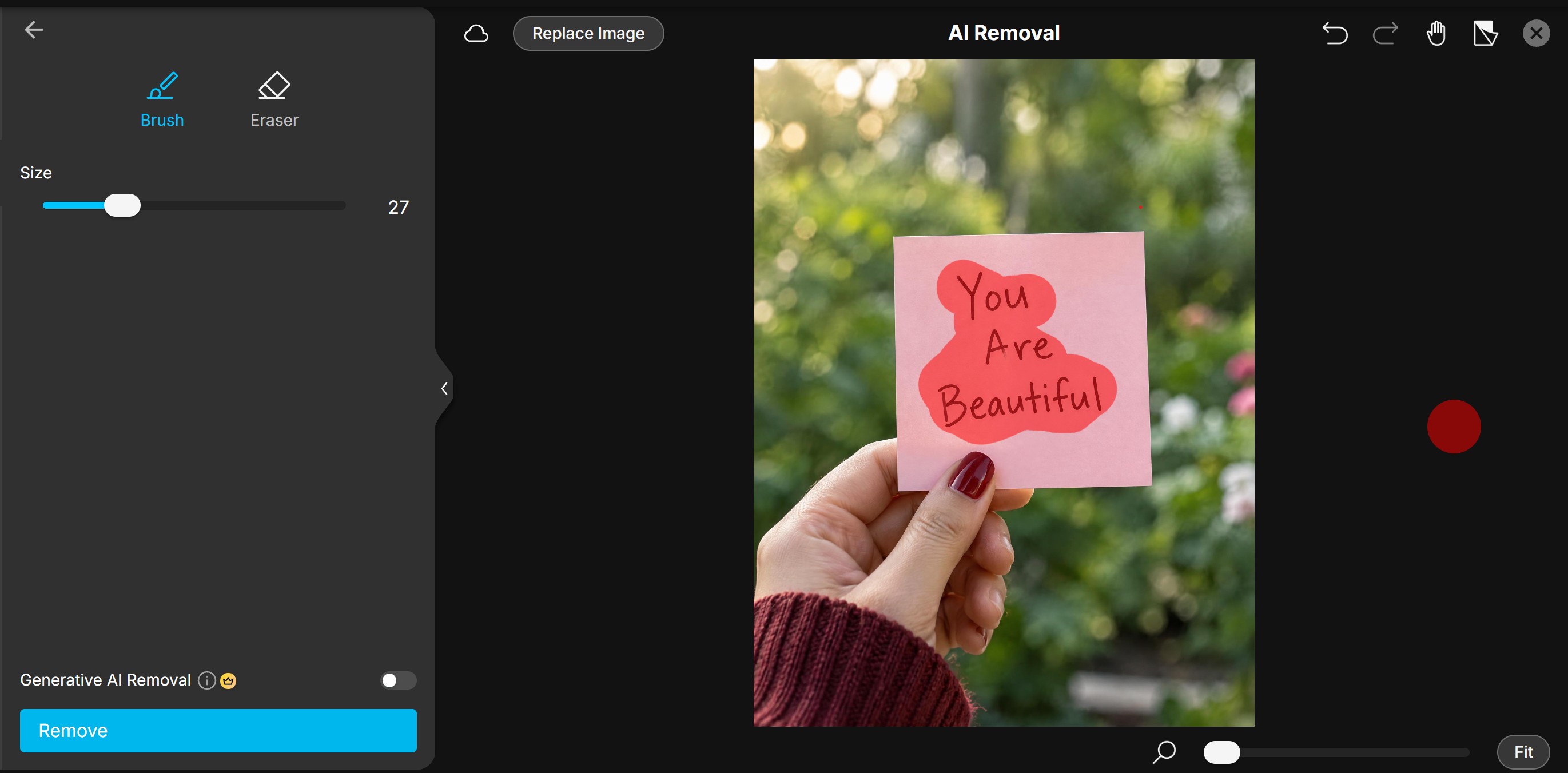 MyEdit - Change text on a picture online - Step 3