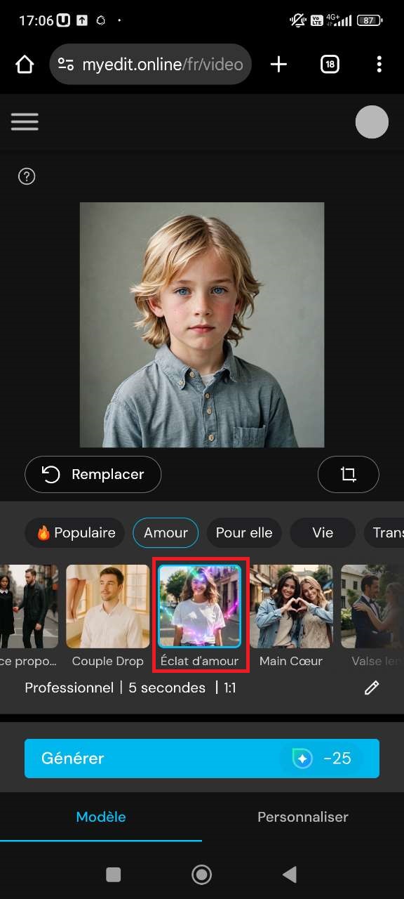 Générer un message animé de remerciement d'anniversaire