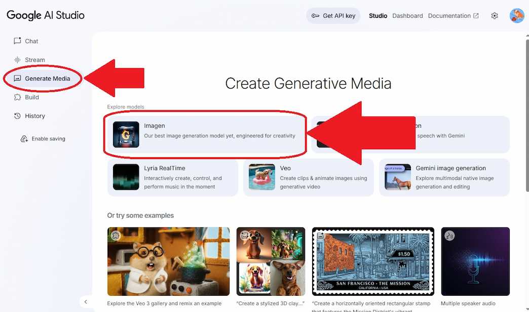 Google AI Studio Generate Media