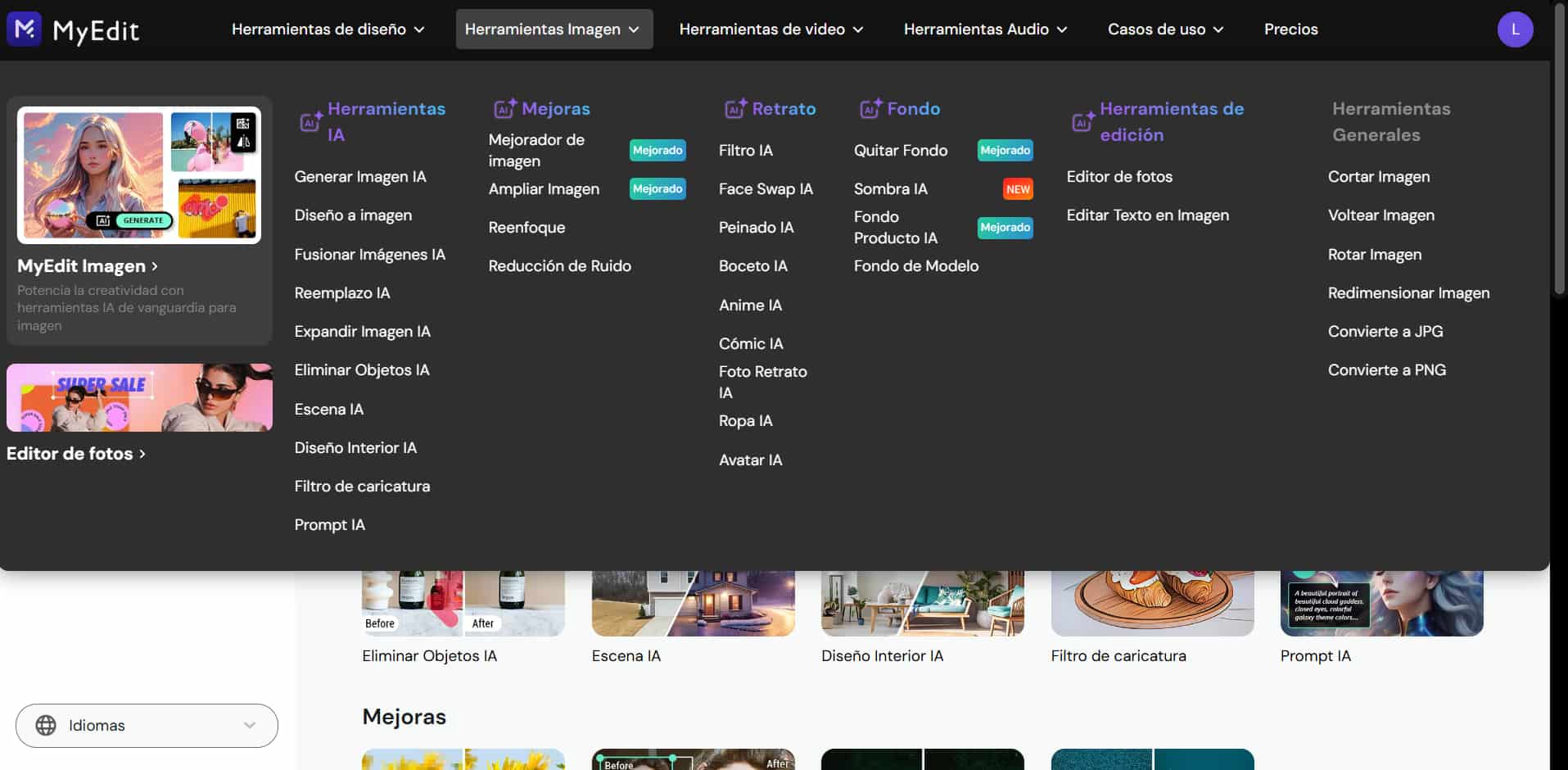 Herramientas para generar y editar imágenes con MyEdit