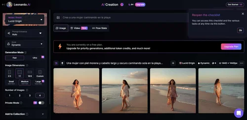Función de texto a imagen de Leonardo IA