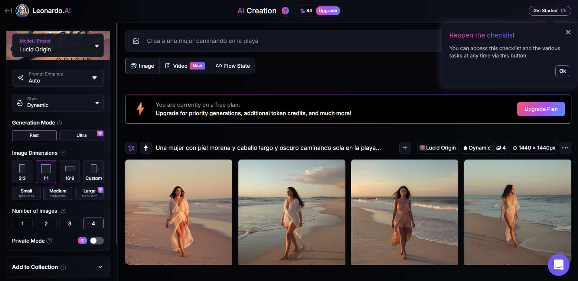 Función de texto a imagen de Leonardo IA