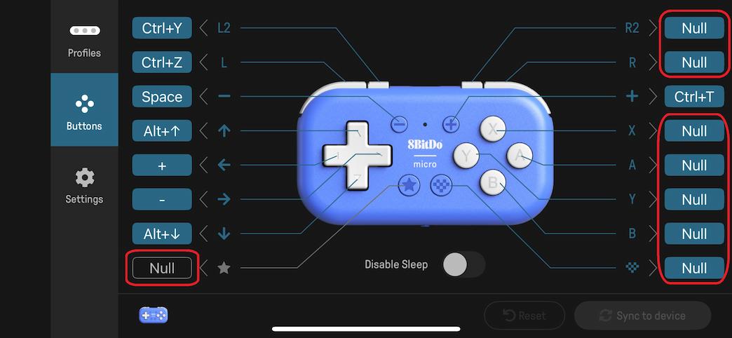 左手デバイス 8BitDo Micro ショートカット設定 4