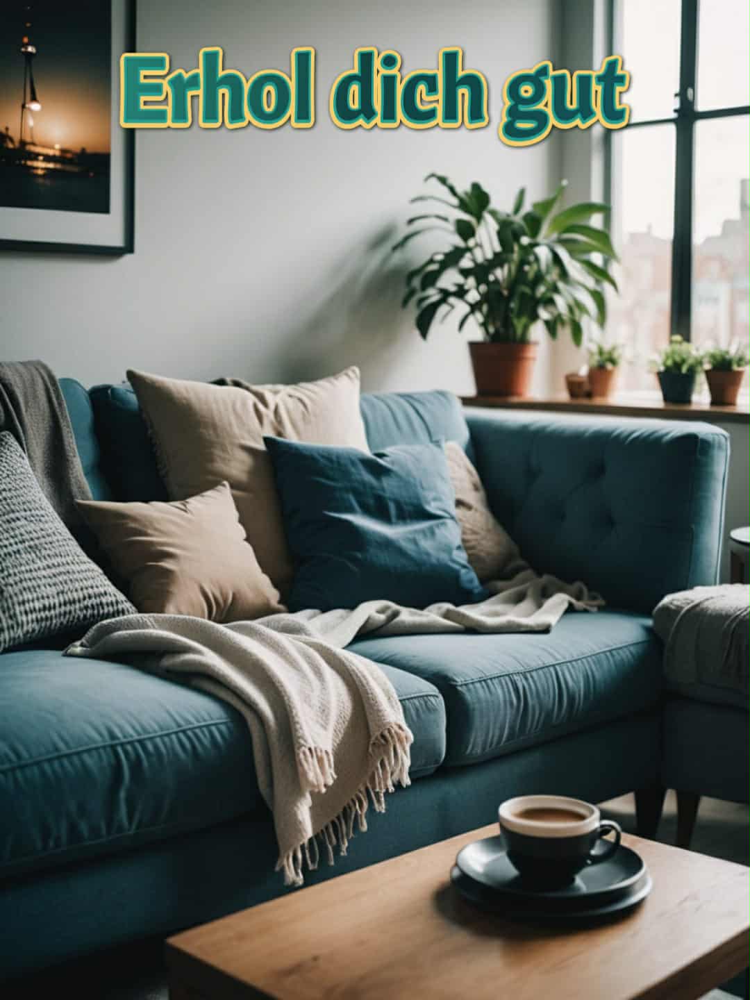 Gute Besserung Bild mit Spruch: 'Erhol dich gut'