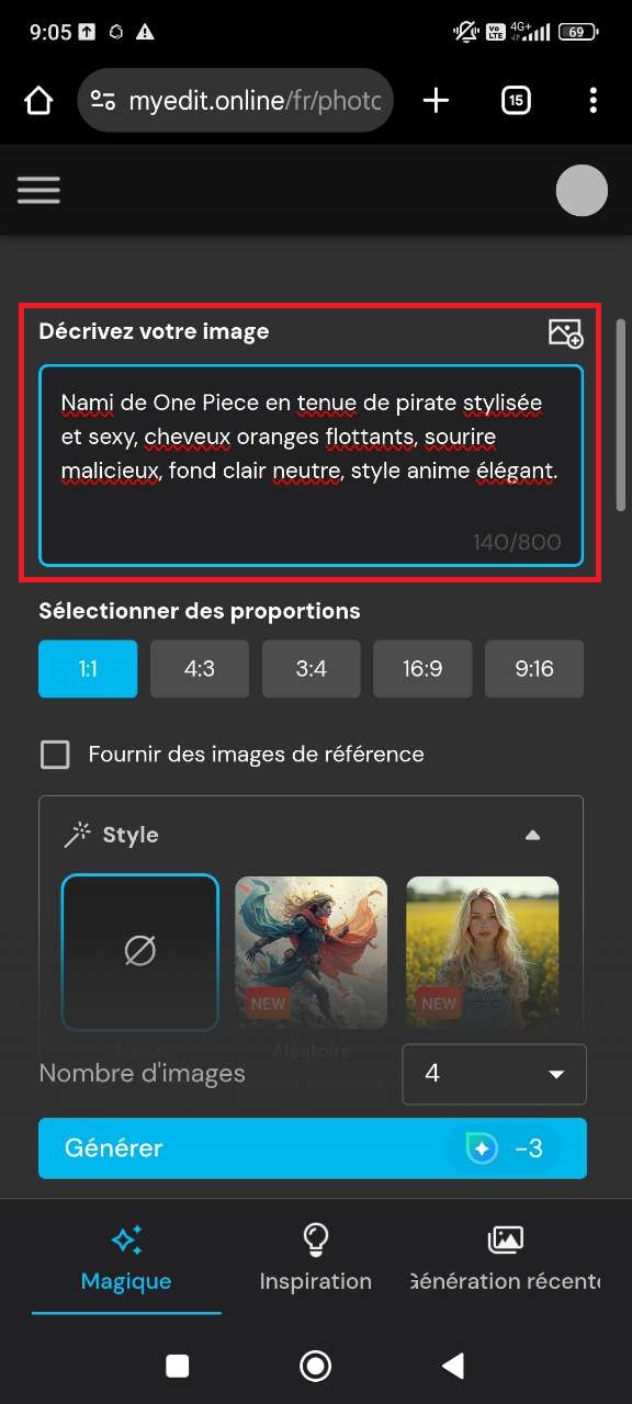 Prompt pour générer Nami sexy