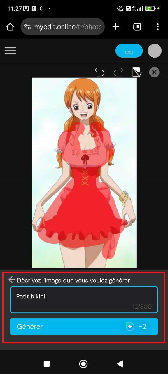 Selecting the Amigurumi crochet style in MyEdit AI Art