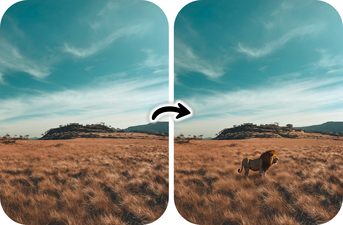 Add an object to a photo - Example 4