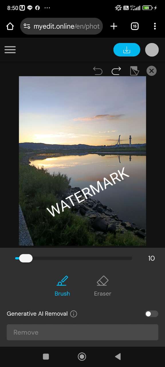 Upload photo with watermark