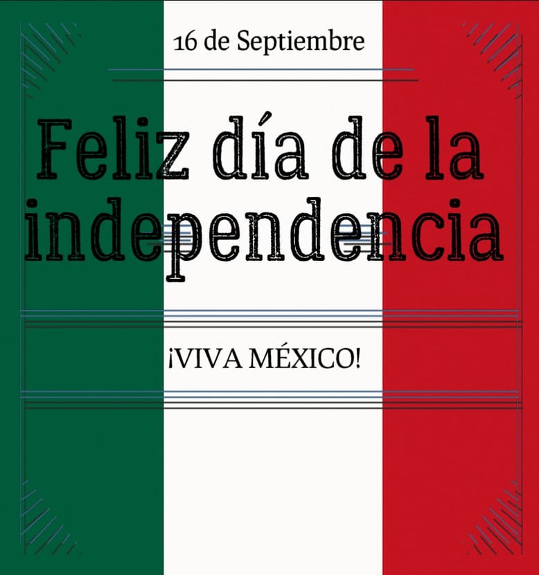 Tarjeta del día de la independencia de México