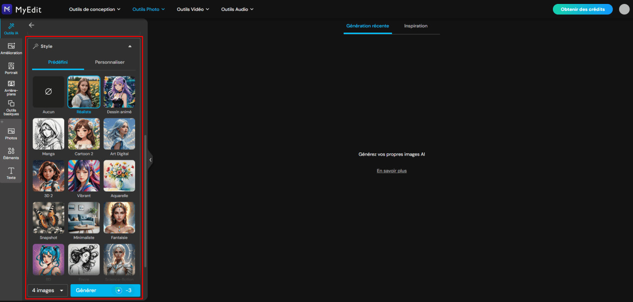 Comment générer des images avec MyEdit