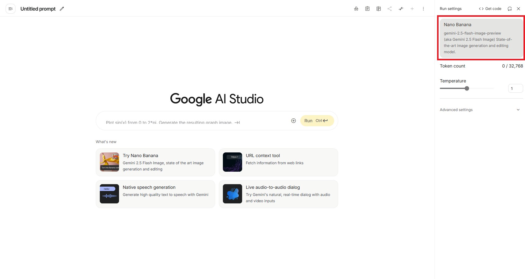 Access Nano Banana in Google AI Studio