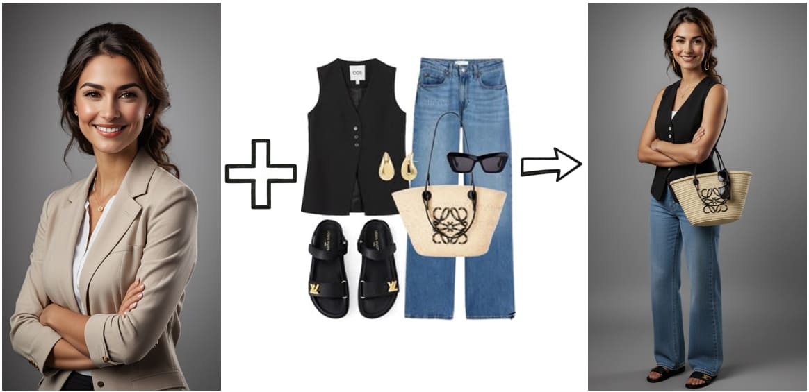 probar diferen outfits con Nano Banana