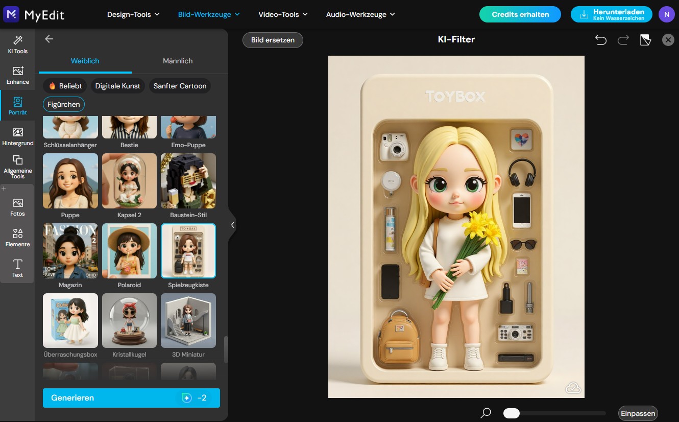 MyEdit KI-Kunstfilter