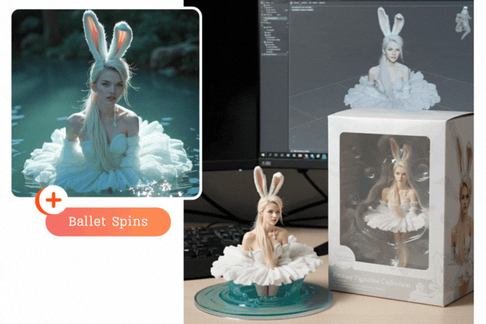 How to Create an AI Figure Video with MyEdit result - ballet spins