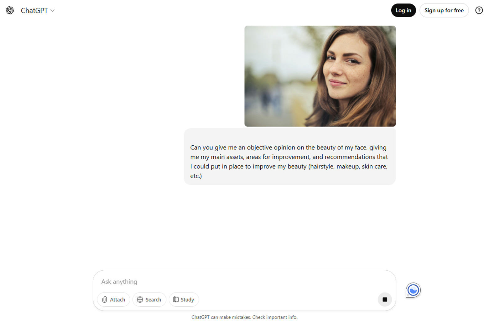  ChatGPT AI Beauty test - Analysis