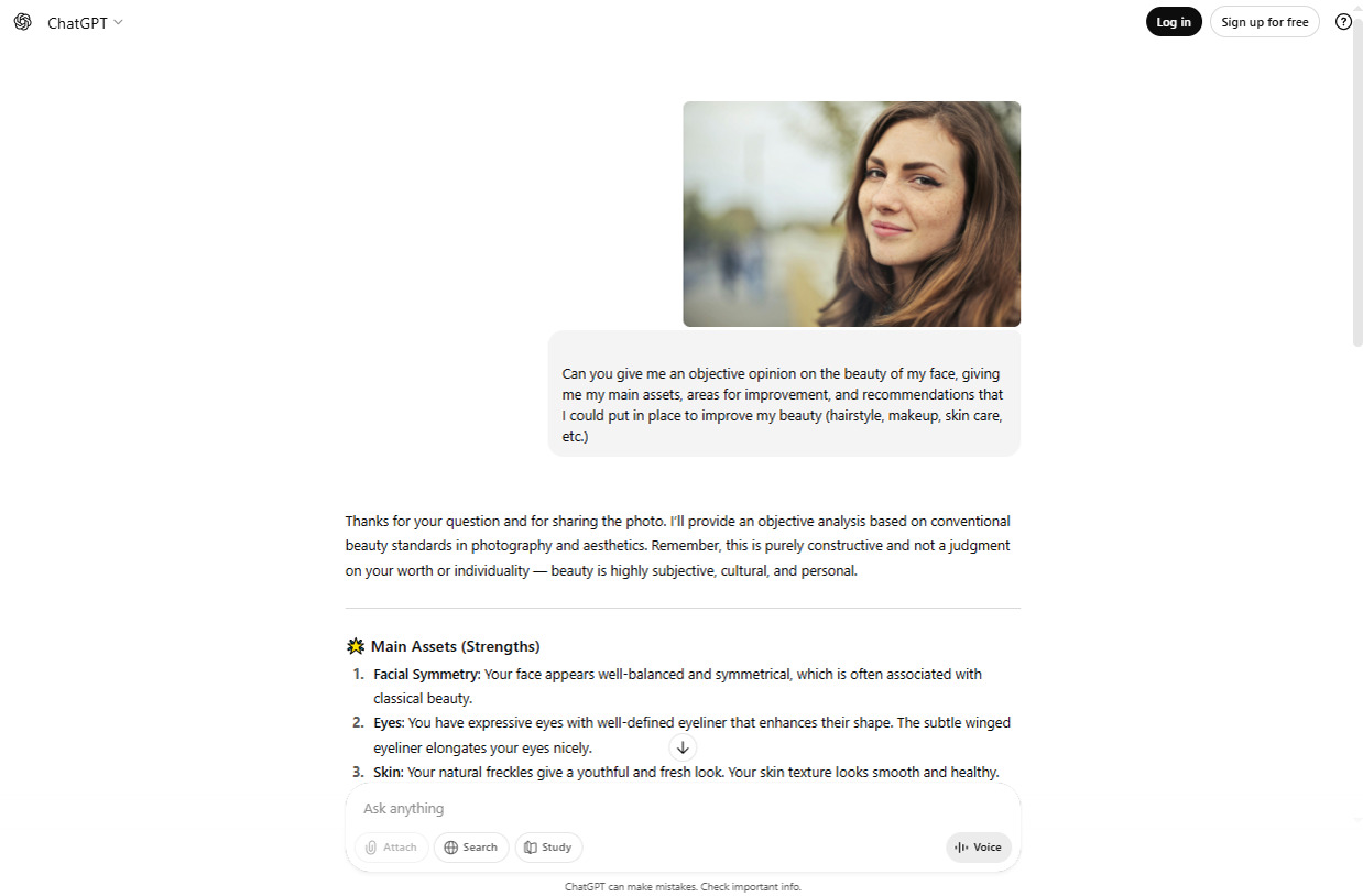  ChatGPT AI Beauty Test