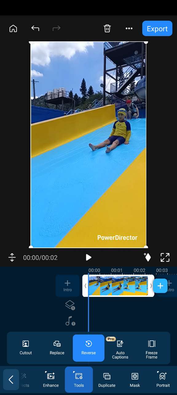 Reverse video using PowerDirector on iPhone