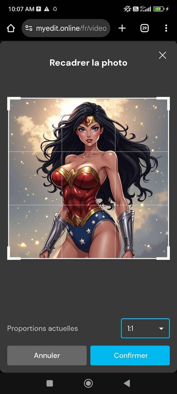 Télécharger une image de Wonder Woman dans MyEdit Image-to-Video